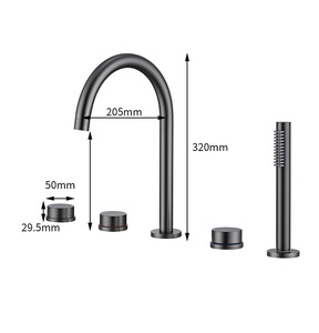 Thiết kế hiện đại lưu vực vòi Vòng dọc năm lỗ lưu vực vòi sàn gắn lưu vực vòi nước - Product Image 5