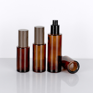 Customized Brown Liquid Lotion <b>Bottle</b> Essential Oil <b>Bottle</b> Cosmetics Container <b>Empty</b> with Pump Screw Cap - Product Image 1