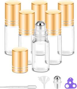 ขวดน้ำหอมแก้วใสทรงแปดเหลี่ยมขนาด 3 มล. 6 มล. 10 มล. 12 มล. สำหรับน้ำมันอัตตาร์และน้ำมันอูด พร้อมแท่งแก้วและพลาสติกสำหรับกดน้ำหอม - Product Image 2