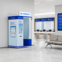 Photomaton personnalisé en libre-service pour photos de visa et cartes d'identité avec appareil photo professionnel pour les boutiques de photographie et les centres commerciaux