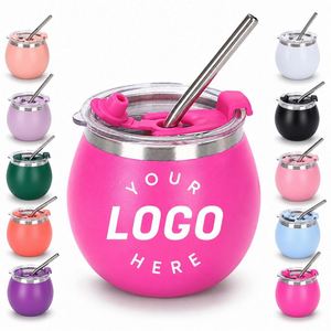 Mini-gobelet isotherme à double paroi en acier inoxydable de 5 oz avec couvercle et paille, personnalisable avec logo, pour cadeaux et fêtes - Product Image 1