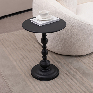 Vintage Metal Round Side Table 2P End Table For <b>Sofa</b> Bedside Nightstand Accent Decorative <b>Small</b> Space - Product Image 2