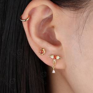 أقراط هالويونِ قرط كمثرى على شكل قلب الخفافيش الفضية الإبداعية - Product Image 3