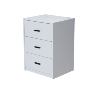 Đồ Nội Thất Phòng Ngủ Hiện Đại Tủ Gỗ Nhỏ Màu Trắng Giá Rẻ Với 3 Ngăn Kéo, Ngăn Kéo Bằng Gỗ Có Tay Cầm Bằng Kim Loại - Product Image 1