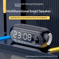 Haut-parleur Bluetooth portable multifonction S8, éclairage LED RVB, mini horloge de bureau en plastique, carte TF, logo personnalisé
