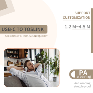 Chất Lượng Cao USB C Nam Để <span class=keywords><strong>Toslink</strong></span> Kỹ Thuật Số Nam Vàng-Mạ Cắm Màu Xám Nylon Bện Cắm Và Chơi Adapter Dây Dây Âm Thanh Cáp - Product Image 3