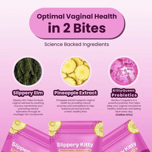 Gomitas Probióticas + Humectantes Femeninas Slippery Kitty - Equilibrio del pH y Apoyo a la Flora, Sabor Piña, 60 Porciones (30 Gomitas) - Product Image 5