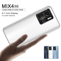2022 Nieuwe Merk Originele MIX4 5G Smartphones 6.7 Inch 12 + 512Gb 6800Mah Mobiele Telefoons Dual Kaarten met Gezicht Id Unlock Mobiele Telefoons