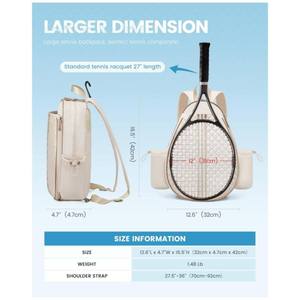 <span class=keywords><strong>Sac</strong></span> <span class=keywords><strong>de</strong></span> <span class=keywords><strong>raquette</strong></span> <span class=keywords><strong>de</strong></span> <span class=keywords><strong>tennis</strong></span> LINGKE Fashion, léger, multifonctionnel, unisexe, imperméable, en toile, 30-40L, fermeture éclair, <span class=keywords><strong>pour</strong></span> pickleball - Product Image 3