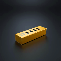 AOTECH 5'i 1 Arada USB 3.0 Hub 3 USB 3.0 Girişi 1 Ses Girişi Hızlı Şarj Altın Alüminyum Alaşım Mac/PC/Laptop Uyumlu 12 Ay Stokta