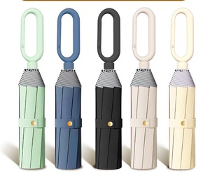 Paraguas Plegable Automático de 23 Pulgadas con 8 Varillas de Hierro, Hebilla de Cierre Rápido, Doble Protección Solar, Resistente al Viento y con Banda Reflectante - Product Image 1