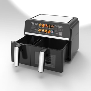 Nueva Freidora de Aire de Doble Zona de 10L con Ventana y Calentamiento Superior e Inferior, Freidora de Aire Doble de 8L y 10L con 2 Cestas - Product Image 3