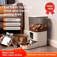 Distributeur automatique intelligent pour animaux de compagnie, haute capacité, équipé d'une caméra, avec reconnaissance d'image et interaction via application Wi-Fi pour chats et chiens