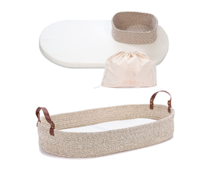 Baby Diaper Changing Basket Moses Basket with Bamboo Waterproof Changing Pad Liners Custom Cotton Nursery Storage Basket