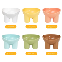 Gamelle pour chat en plastique Macaron Pastel, design éléphant, anti-dérapante, anti-renversement, protection du cou, pour chats et petits animaux