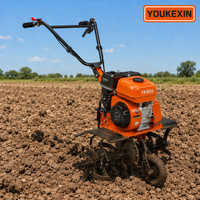 Cultivadora YKX con Motor de Gasolina de 7HP, Accionamiento por Correa, Mini Cultivadora Rotativa para Invernaderos, Agricultura y Jardinería
