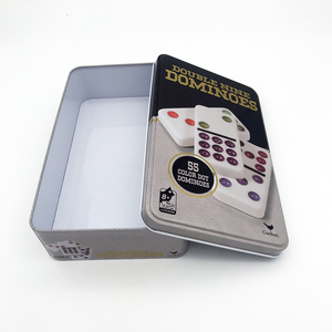 Tùy Chỉnh Hình Chữ Nhật Playcard Domino Hộp Thiếc <span class=keywords><strong>Set</strong></span> Với In Offset Tinplate Chất Liệu Đôi Mười Hai Thiết Kế - Product Image 4