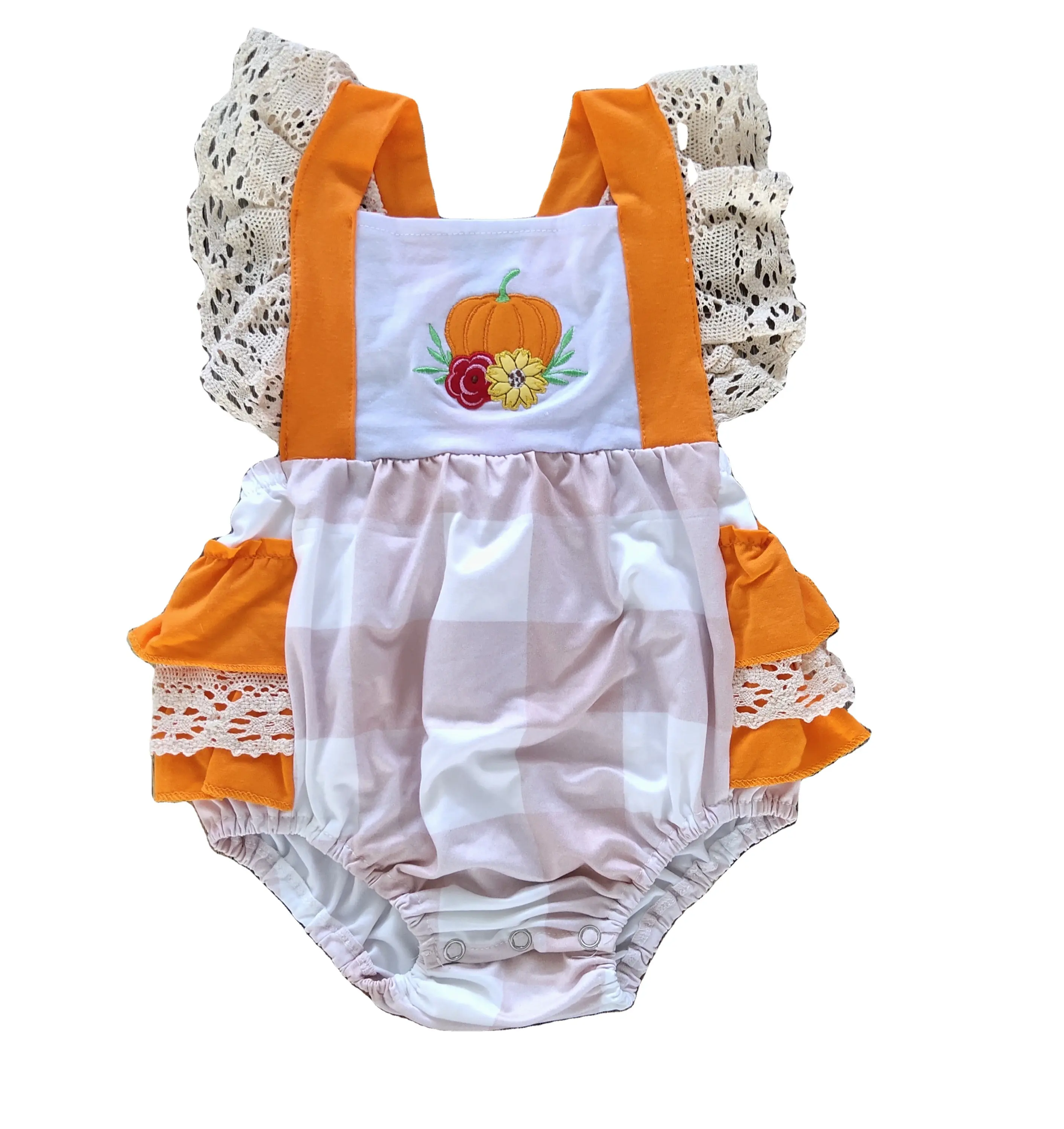 RTS summer Thanksgiving baby clothing kids wear romper wholesales boutique litter baby girls outfits