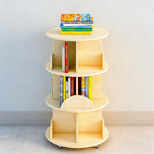 Étagère à livres rotative <span class=keywords><strong>pour</strong></span> enfants en contreplaqué de bouleau massif à 3 niveaux, écologique, mobilier moderne <span class=keywords><strong>pour</strong></span> la chambre d'enfant - Product Image 4