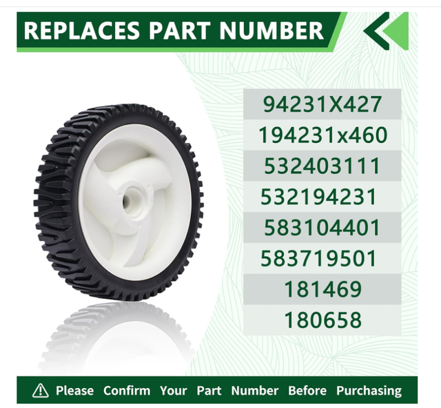 Aftertmarket Push Lawn Mower Parts Front Wheel Tire 194231x427 for Husqvarna Craftsman & HU Self Propelled Lawn Mower Tractor