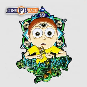 PinsBack neue design harte emaille pin - 2 "harte emaille gold überzogen-angepasst ausschnitt form - Product Image 1