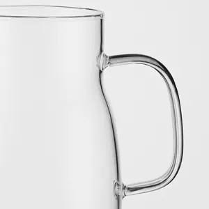 CnGlass 900ML Tetera de vidrio de borosilicato de alta calidad Hecha a mano Cafetera de cerveza fría Estufa Jarra de agua de vidrio segura con tapa SS