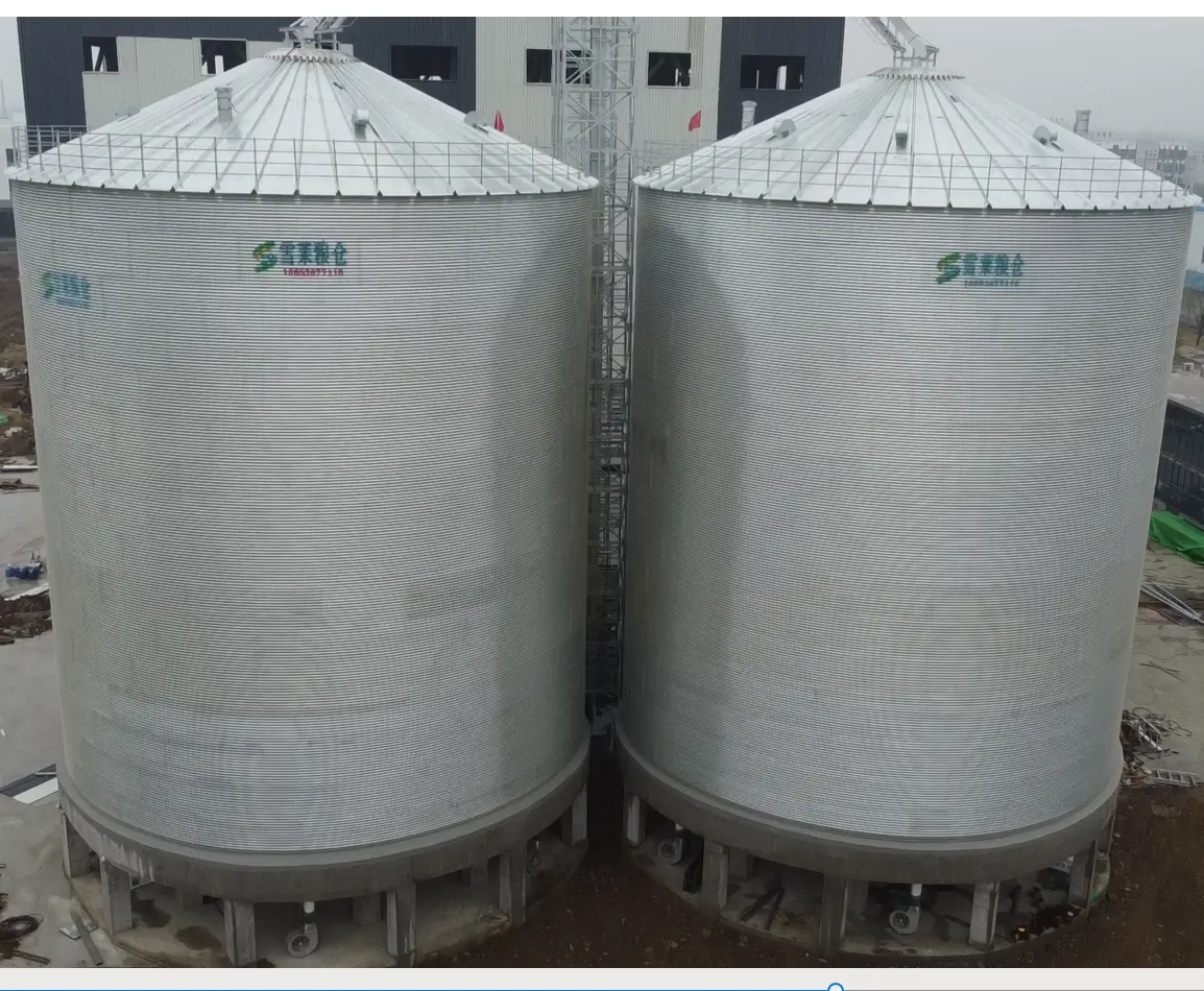 Galvanized corrugated sheet grain flat bottom silo for soybean wheat