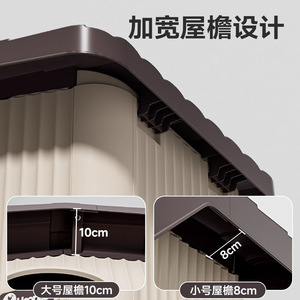 Hoopet Cat House Outdoor Waterproof Plastic Rectangle Pet Bed Four Seasons Use - Product Image 2