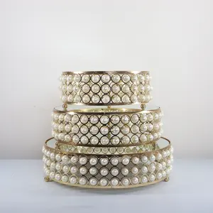 Perle acrylique En Métal Support De Gâteau Pour La Décoration De Mariage