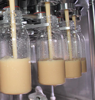 Machine de remplissage et de stérilisation entièrement automatique pour yaourt, lait et boissons laitières, 24000-48000 BPH, avec pièces de rechange incluses