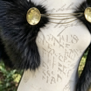 Pauldron de Hombro de Piel Vikingo Medieval, Capa de Piel de Guerrero Nórdico, Chal para Cosplay LARP, Accesorio de Disfraz para <span class=keywords><strong>Feria</strong></span> Renacentista - Product Image 6