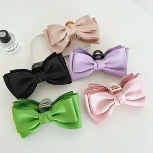 2022 New Bow Hair Caw Shark Clip Temperament Hair Catch Back Head Plate Hair Clip