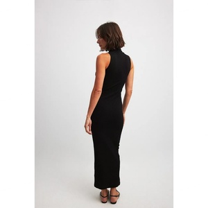 Vestido francés vintage de cuello alto y canalé, estilo de alta gama, versátil, por encima de la rodilla, novedad de verano 2023 - Product Image 2