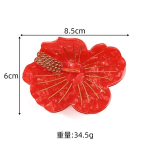 Forest <b>Style</b> Fresh and Elegant High-End Diamond-Studded Exquisite Back of <b>Head</b> Updo Acetate Peach Blossom - Product Image 5