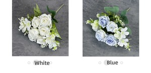 Bouquet de roses en soie de haute qualité, décoration de table de mariage, fleur éternelle, couleur personnalisée, pour séance photo extérieure, <span class=keywords><strong>fausse</strong></span> fleur en gros - Product Image 6