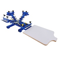 DGRUIDA muestra manual de mano 4 colores 1 estación DIY camiseta ropa máquina de serigrafía con micro registro
