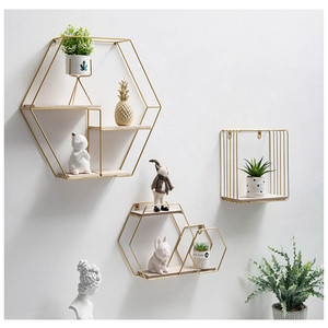 Moderne Creatieve Meubelen Goud Kleur Commodity Plank Opknoping Beugel Metalen Wandplank - Product Image 1