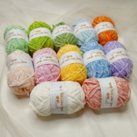 Fil chenille fantaisie doux 100 % polyester, 12 rouleaux * 50 g par sac, couleurs assorties, pour tricot à la main, sacs DIY, couvertures