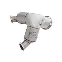 Collecteur d'échappement haute performance 200 cellules pour Audi S4 S5 3.0T B9.5 2019-2024 en acier inoxydable 304 avec isolation thermique – Amélioration du tuyau de descente