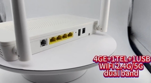 Routeur Wi-Fi double bande <span class=keywords><strong>HS8546v5</strong></span> ONU XPON GPON toutes marques 4GE + Wi-Fi 2.4G / 5G + 1TEL+1USB 20KM DC 12V <span class=keywords><strong>Firmware</strong></span> anglais - Product Image 3