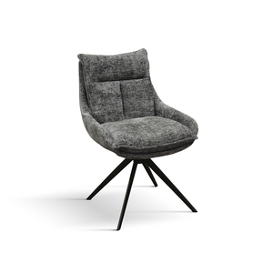 Set di 2 sedie Biagio in tessuto grigio con base in metallo per interni, sedie da soggiorno - Product Image 1