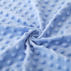 Rts Không Có Moq 100% <span class=keywords><strong>Polyester</strong></span> 230gsm Nổi Siêu Mềm Minky Dot Vải Cho Bé Chăn - Product Image 2