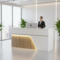 Comptoir de réception moderne en bois extensible pour bureau, salon, hôtel, mobilier de luxe, hôpital, café, centre commercial, école de beauté