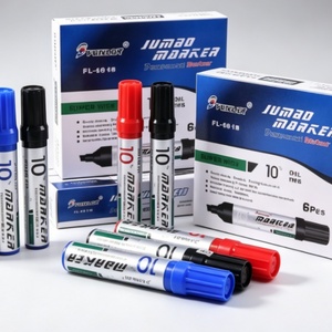 Juego de Marcadores Permanentes JUMBO 6018 Promocionales No Tóxicos al por Mayor con Punta de Cincel y Logotipo Personalizado para Material de Oficina - Product Image 2