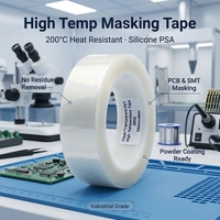 Ruban adhésif en polyester PET haute température avec silicone pour le revêtement et l'anodisation des circuits imprimés, offrant une résistance aux hautes températures