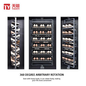 ארון מתלה ארון מתלה ארון תצוגה אלומיניום מודרני 360 סלון מסתובב 50 + קיבולת זוג - Product Image 2