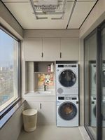 Meuble de buanderie en bois massif intégré JINGSHUN, meuble moderne sur mesure pour machine à laver, meuble de salon sur mesure