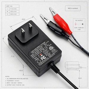 <span class=keywords><strong>Chargeur</strong></span> de batterie au plomb intelligent <span class=keywords><strong>6V</strong></span> 12V 800mA MCU SLA AGM Gel <span class=keywords><strong>Chargeur</strong></span> de batterie de maintien <span class=keywords><strong>6V</strong></span> 12V <span class=keywords><strong>Chargeur</strong></span> de batterie au plomb - Product Image 2
