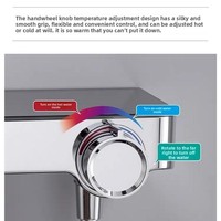 Ensemble de robinetterie de douche thermostatique en laiton avec pommeau de douche carré effet pluie pour projets hôteliers