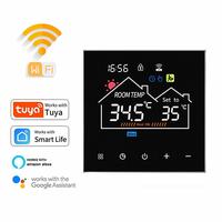 Termostat Pemanas Lantai Pintar WiFi Aplikasi Tuya Layar Sentuh Kontrol Suara Sensor NTC Rumah Hotel Komersial